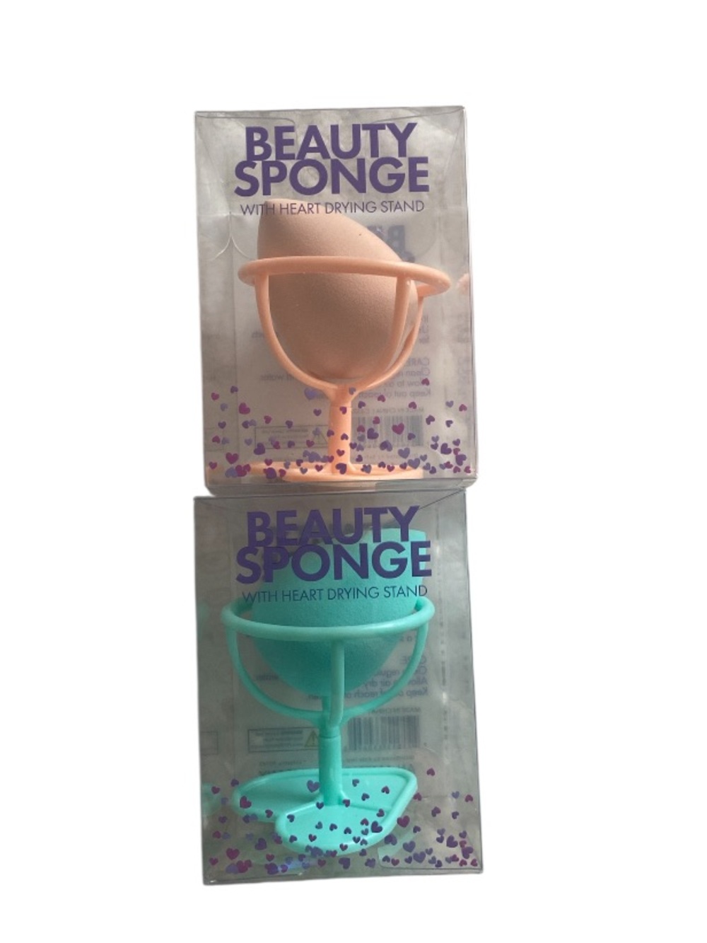 Beauty Sponge with Heart Drying Stand 
2 pc set